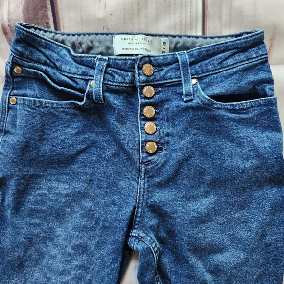Smith + Rogue "No. 74 Trouser" Bootcut Blue Jeans Western | Women's Size 28 - Picture 5 of 15